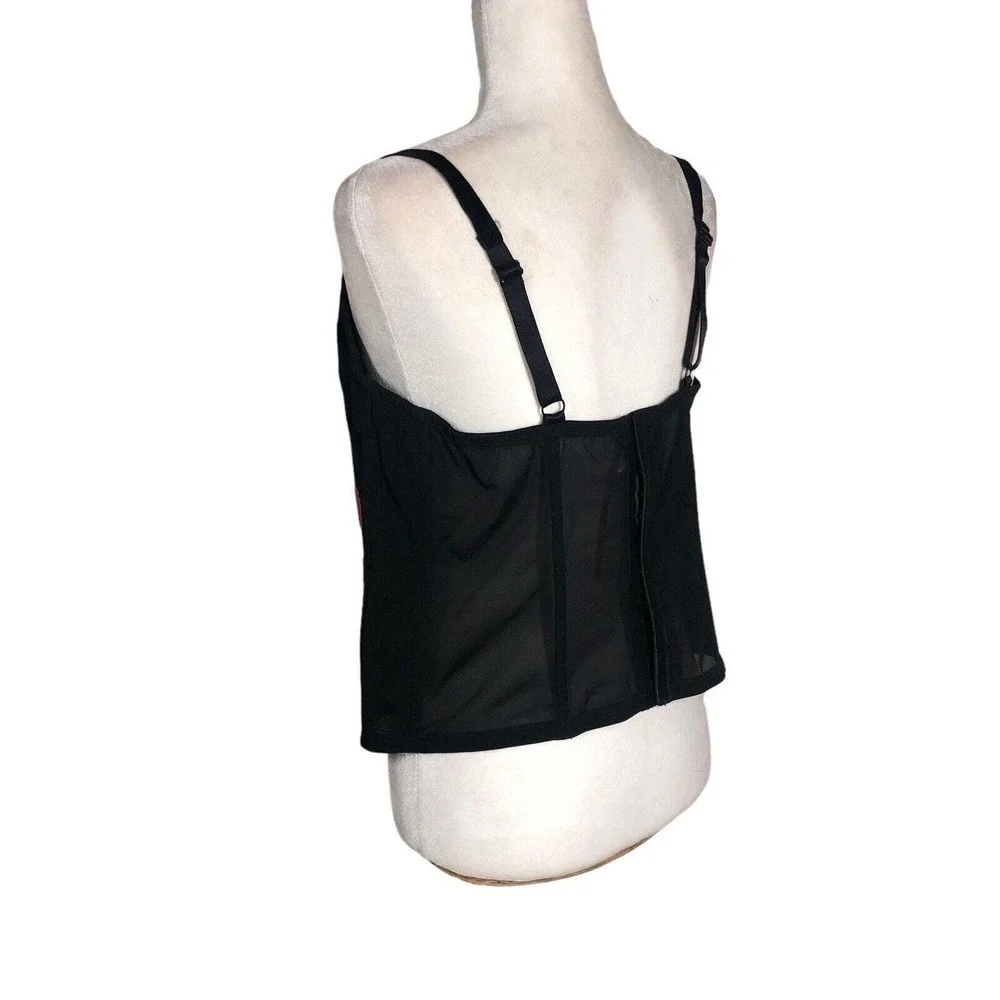 Cacique Womens Plus Size 22/24 Black Coquette Whimsigoth Shapewear Intimates New